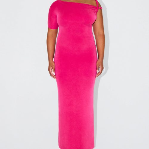 45 SOPHIA SUEDED STRETCH TWIST MAXI DRESS FUCHSIA SUEDED 0008