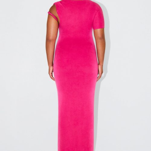 45 SOPHIA SUEDED STRETCH TWIST MAXI DRESS FUCHSIA SUEDED 0020