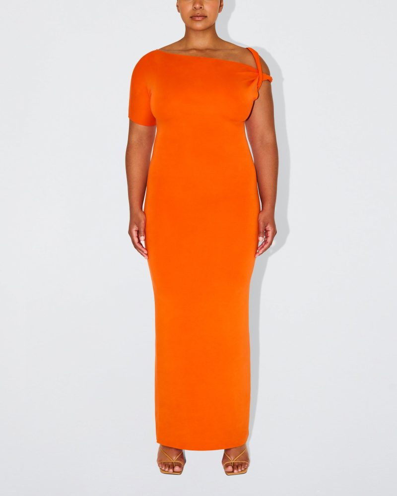 49 SOPHIA SUEDED STRETCH TWIST MAXI DRESS PAPAYA SUEDE 0040