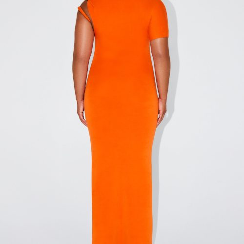 49 SOPHIA SUEDED STRETCH TWIST MAXI DRESS PAPAYA SUEDE 0058