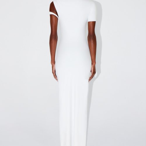 AMINA SLEEK TWIST MAXI DRESS BRIGHT WHITE SLEEK 0047