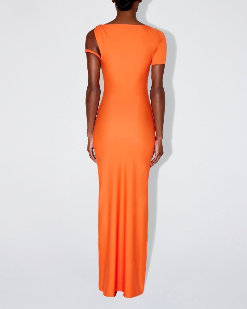 AMINA SLEEK TWIST MAXI DRESS PAPAYA SLEEK 0010