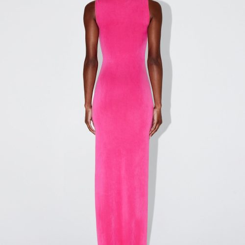 AMINA SUEDED KNOTTED MAXI DRESS FUCHSIA SUEDED 0015