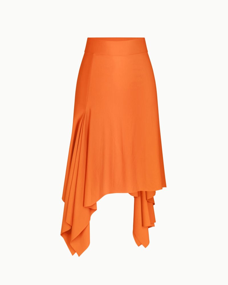 ASYMMETRICAL SKIRT NYLON PAPAYA F