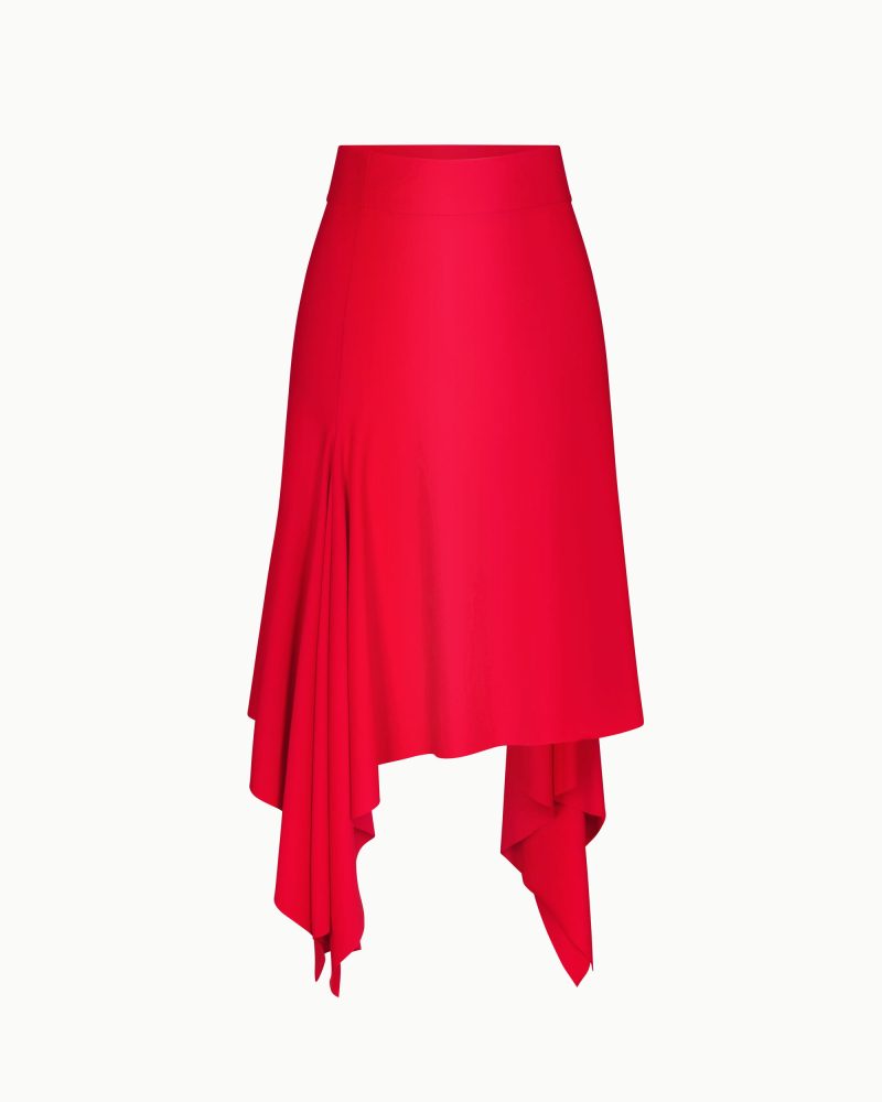 ASYMMETRICAL SKIRT NYLON TOMATO F