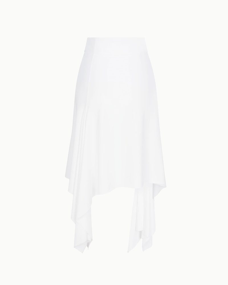 ASYMMETRICAL SKIRT NYLON WHITE B