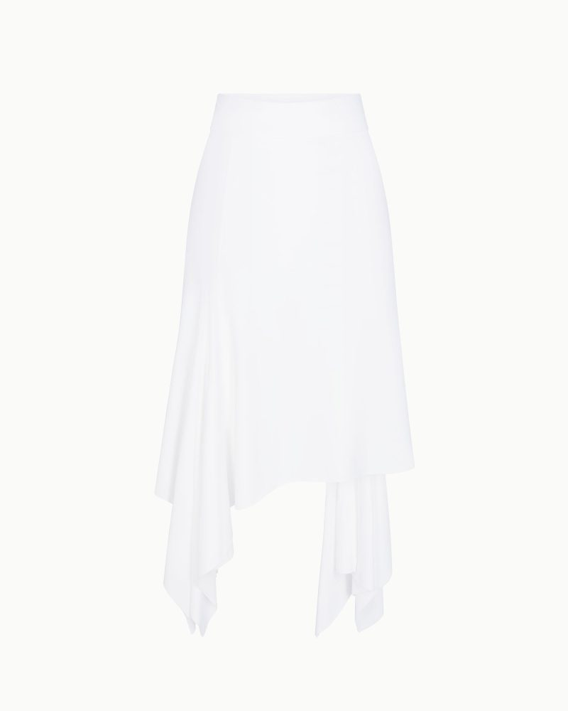 ASYMMETRICAL SKIRT NYLON WHITE F