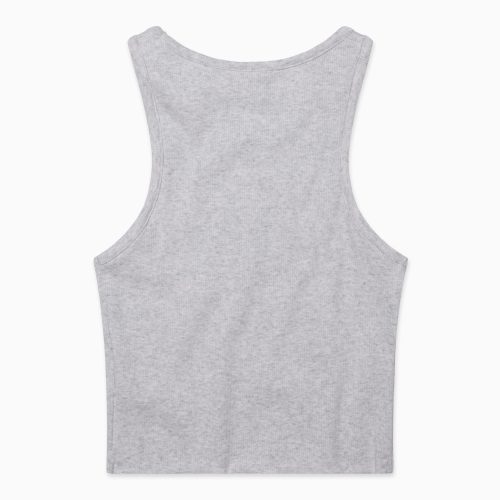 CROPPED RAW HEM RIB TANK GREY B