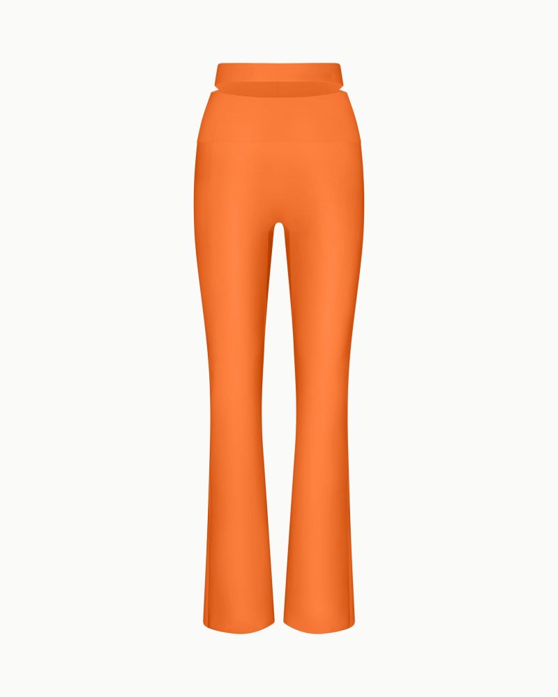 CUT OUT FOLDOVER PANTS NYLON PAPAYA F