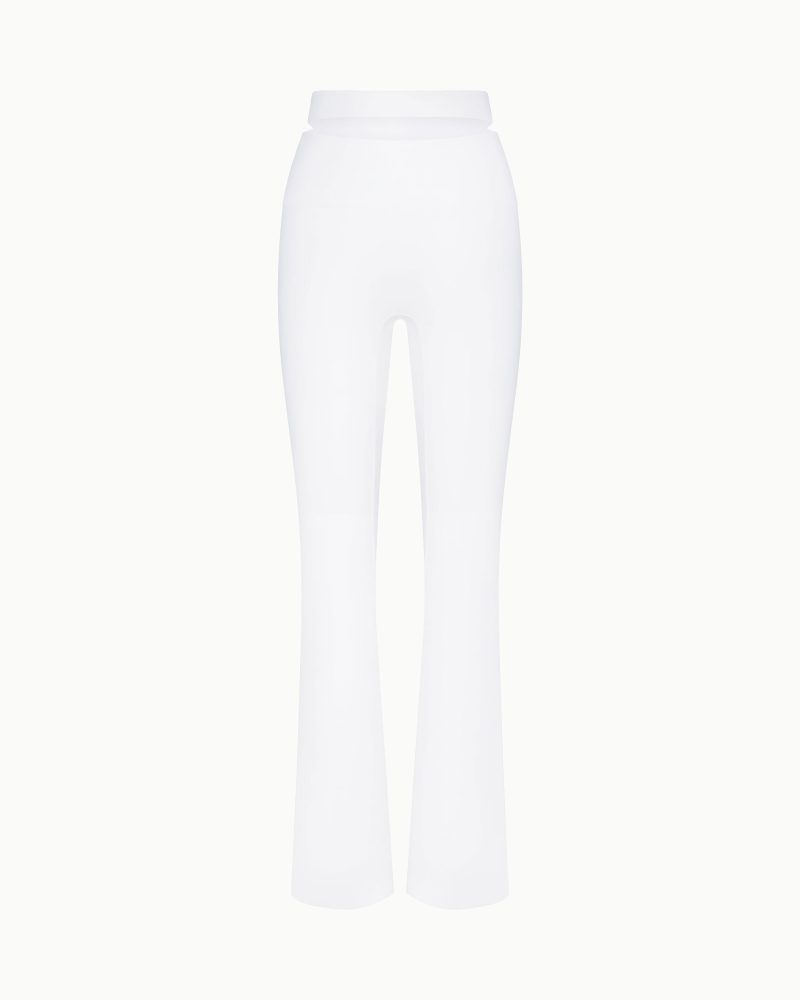 CUT OUT FOLDOVER PANTS NYLON WHITE F