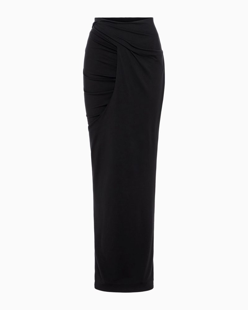 DRAPED MAXI SKIRT Black 1