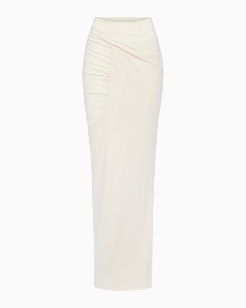 DRAPED MAXI SKIRT Warm White 1