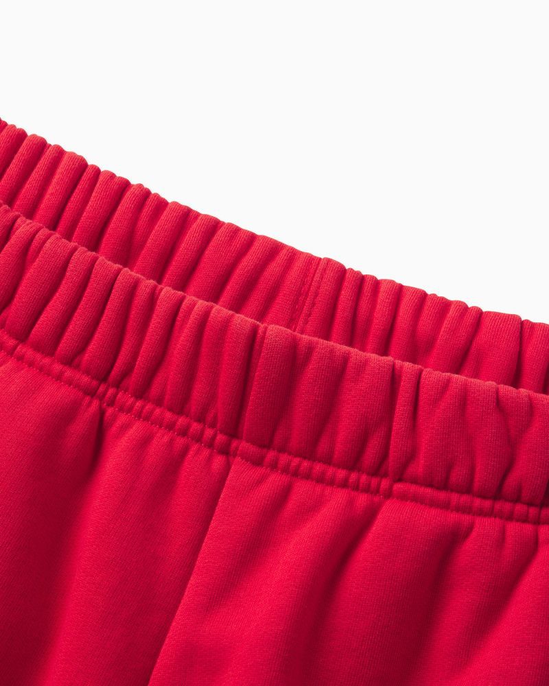 FLEECE BASKETBALL SHORT RED D1