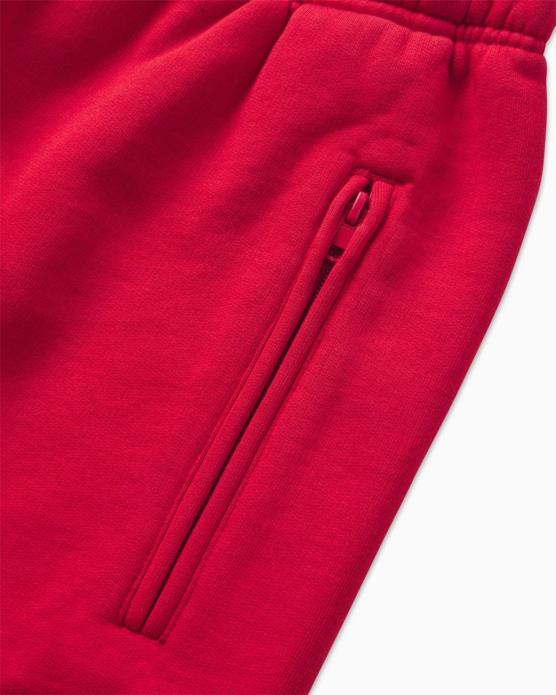 FLEECE BASKETBALL SHORT RED D2