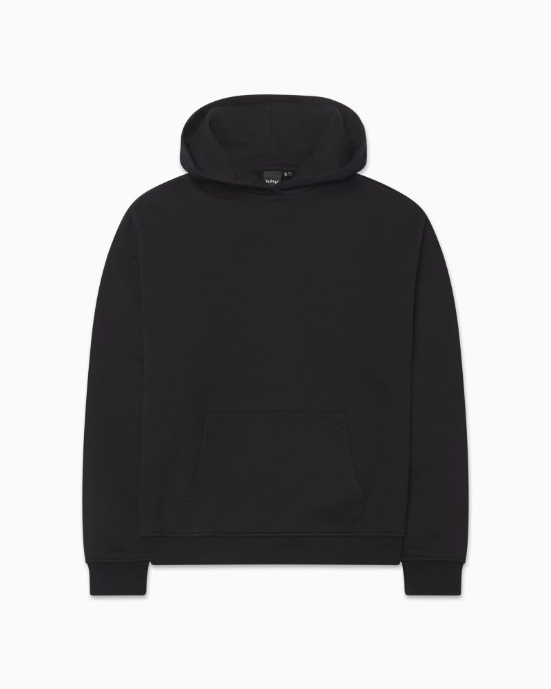 FLEECE OVERSIZED HOODIE BLACK F