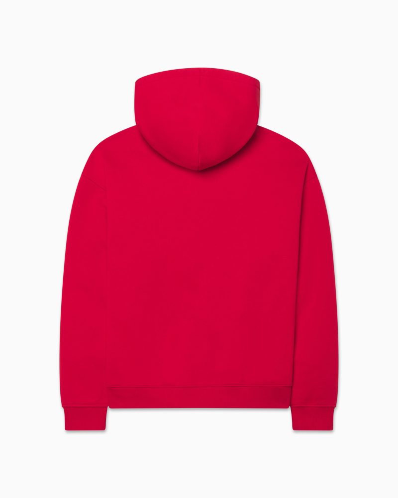 FLEECE OVERSIZED HOODIE RED b