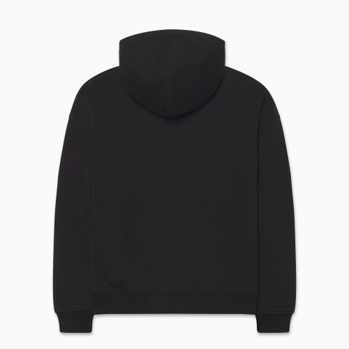 FLEECE OVERSIZED ZIP HOODIE BLACK B