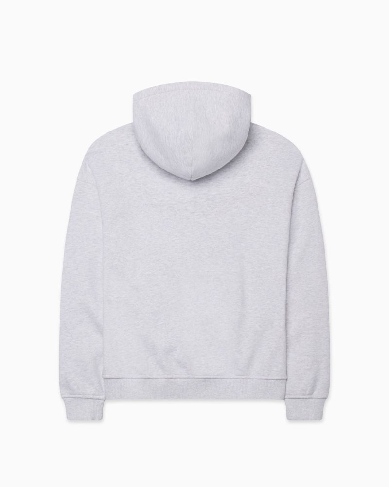 FLEECE OVERSIZED ZIP HOODIE GREY B