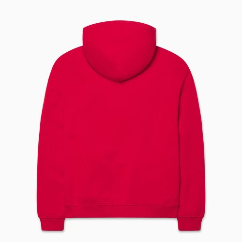 FLEECE OVERSIZED ZIP HOODIE RED B