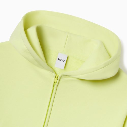 FLEECE OVERSIZED ZIPUP HOODIE LEMON D