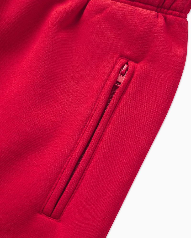 FLEECE STRAIGHT LEG SWEATPANT RED D2