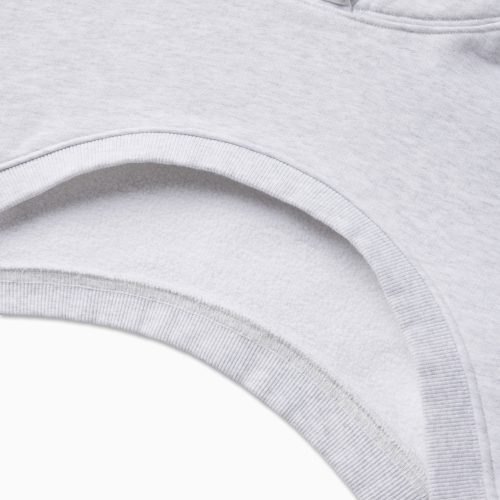 FLEECE SUPER CROP SHRUG HOODIE GREY D