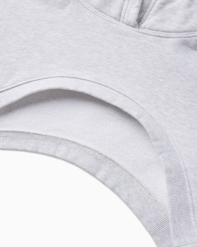 FLEECE SUPER CROP SHRUG HOODIE GREY D