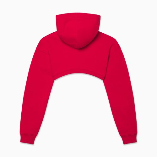 FLEECE SUPER CROP SHRUG HOODIE RED B