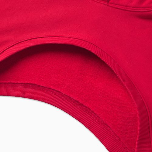 FLEECE SUPER CROP SHRUG HOODIE RED D