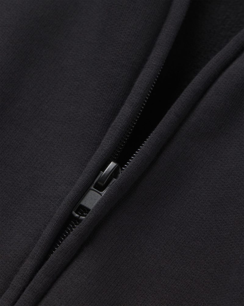 FLEECE ZIP HOODIE BLACK D