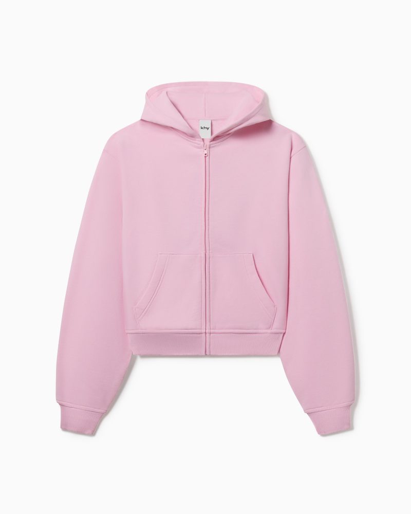 FLEECE ZIP HOODIE PINK F