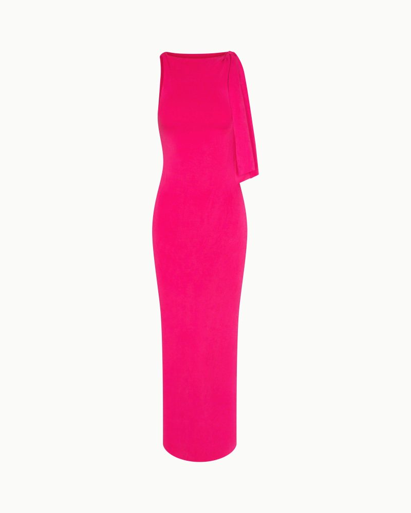 KNOTTED MAXI DRESS SUEDE FUCHSIA F1 96b8e2ee c4d8 4675 9f87 c00d48251045