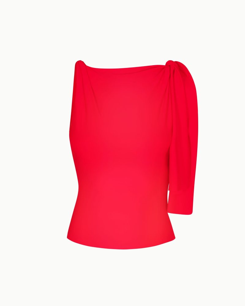 KNOTTED STRAPPY TOP NYLON TOMATO F1