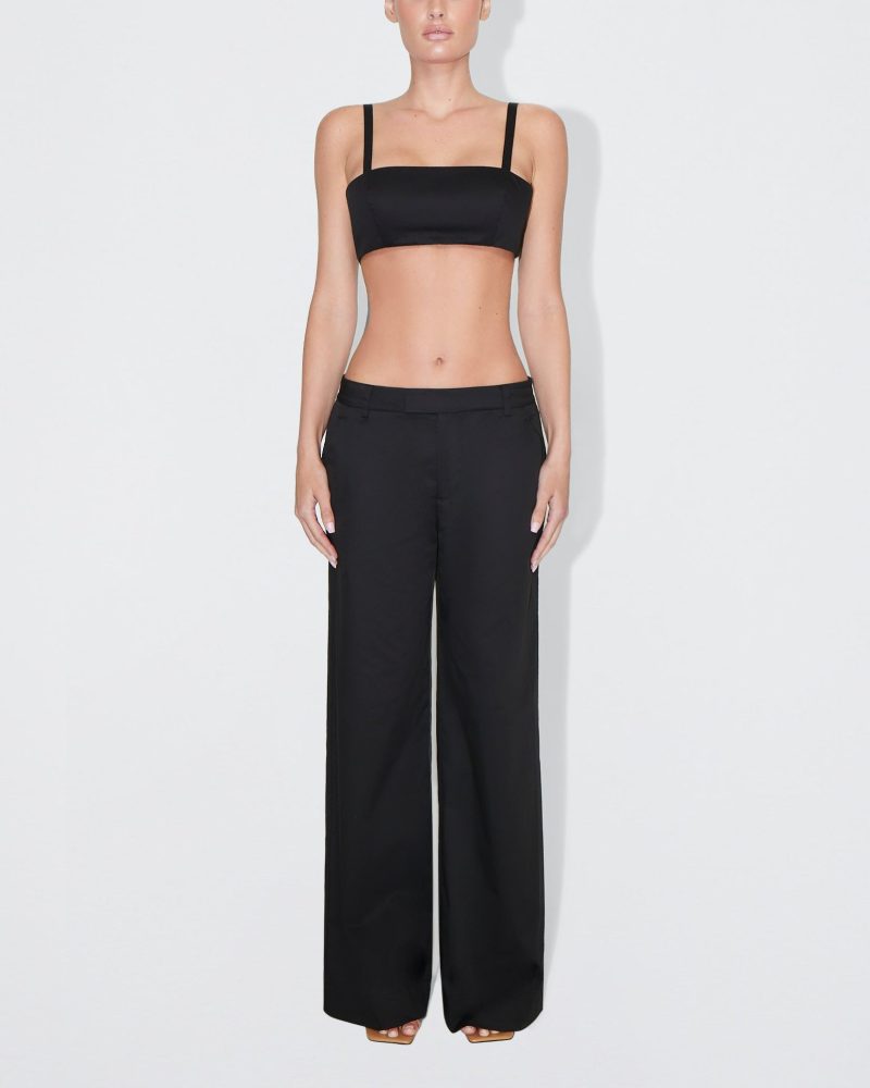 MADISON POPLIN LOW RISE TROUSER BLACK POPLIN BRALETTE BLACK 0004