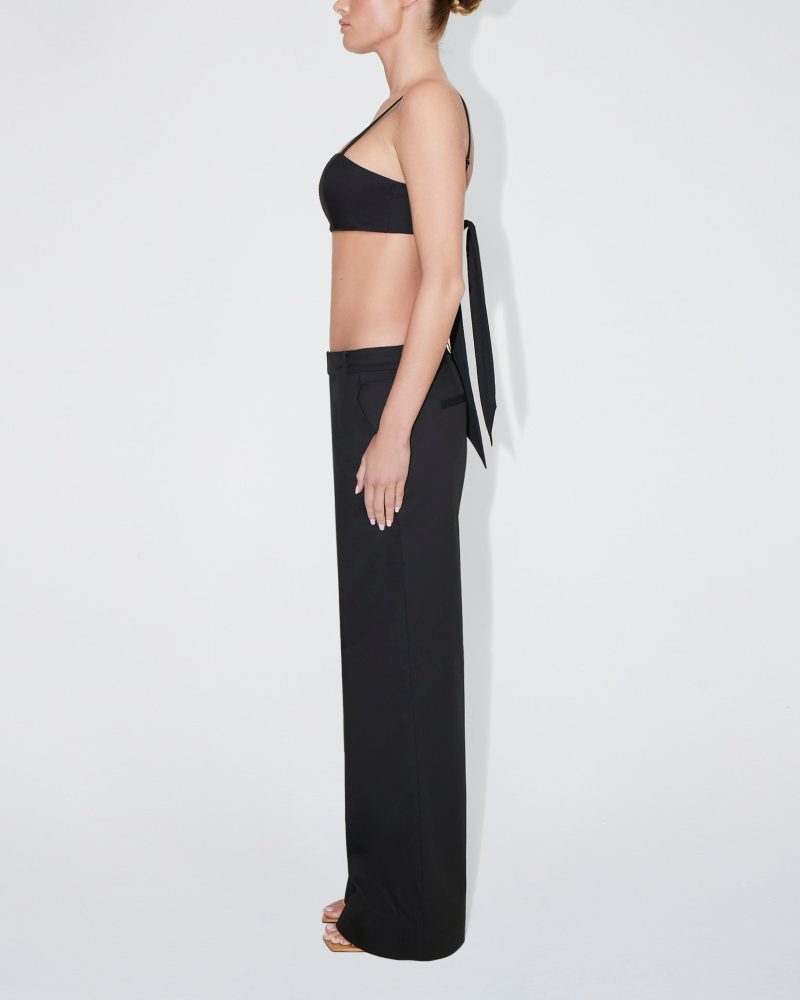 MADISON POPLIN LOW RISE TROUSER BLACK POPLIN BRALETTE BLACK 0013