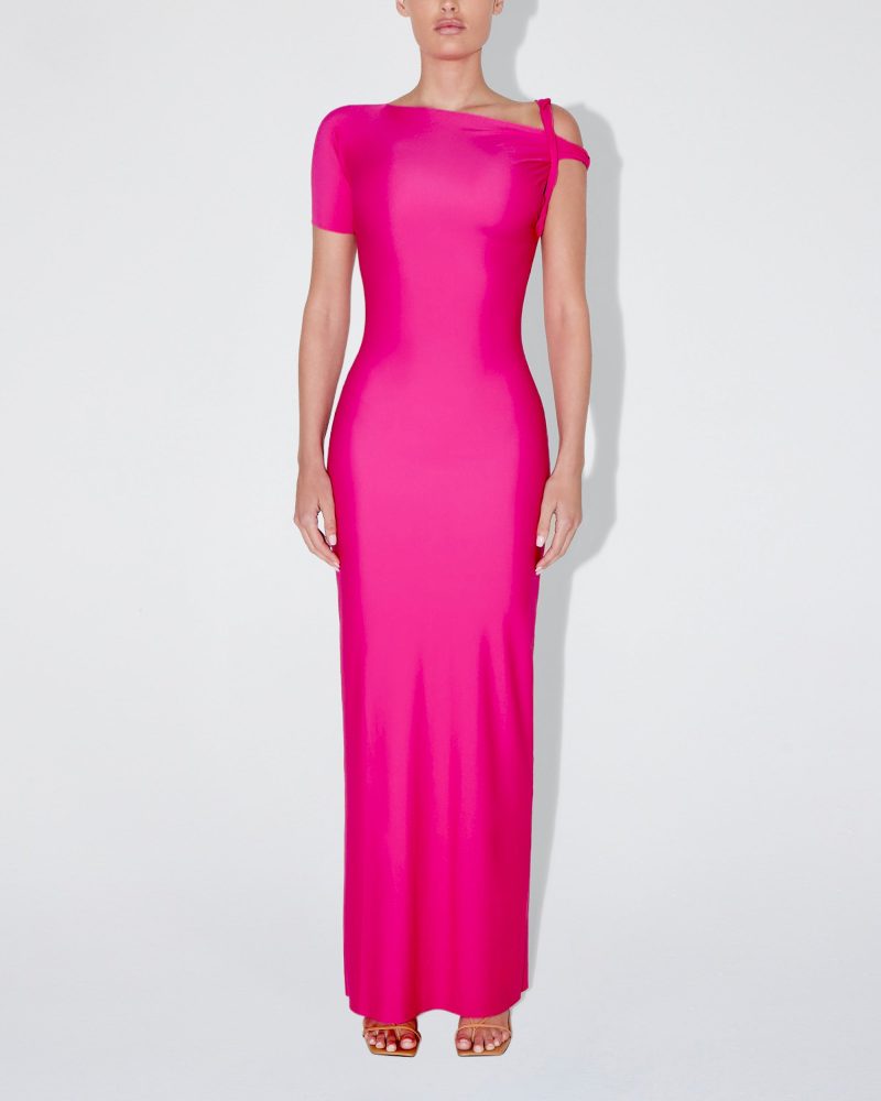 MADISON SLEEK TWIST MAXI DRESS FUCHSIA SLEEK 0004