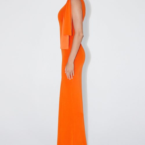 MADISON SUEDED KNOTTED MAXI DRESS PAPAYA SUEDED 0033