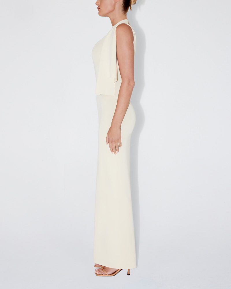 MADISON SUEDED KNOTTED MAXI DRESS STONE SUEDED 0009