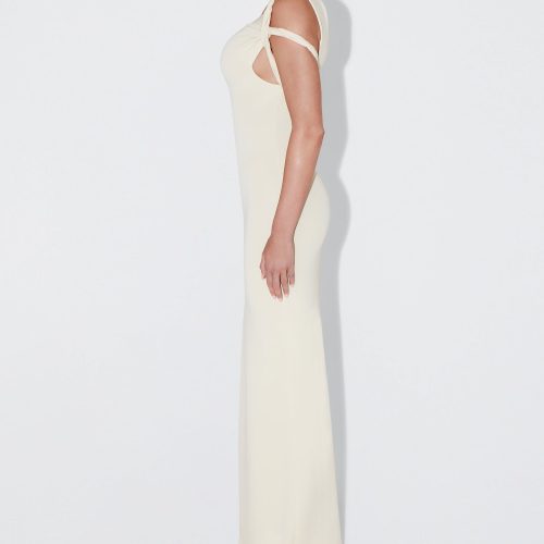 MADISON SUEDED TWIST MAXI DRESS STONE SUEDED 0027