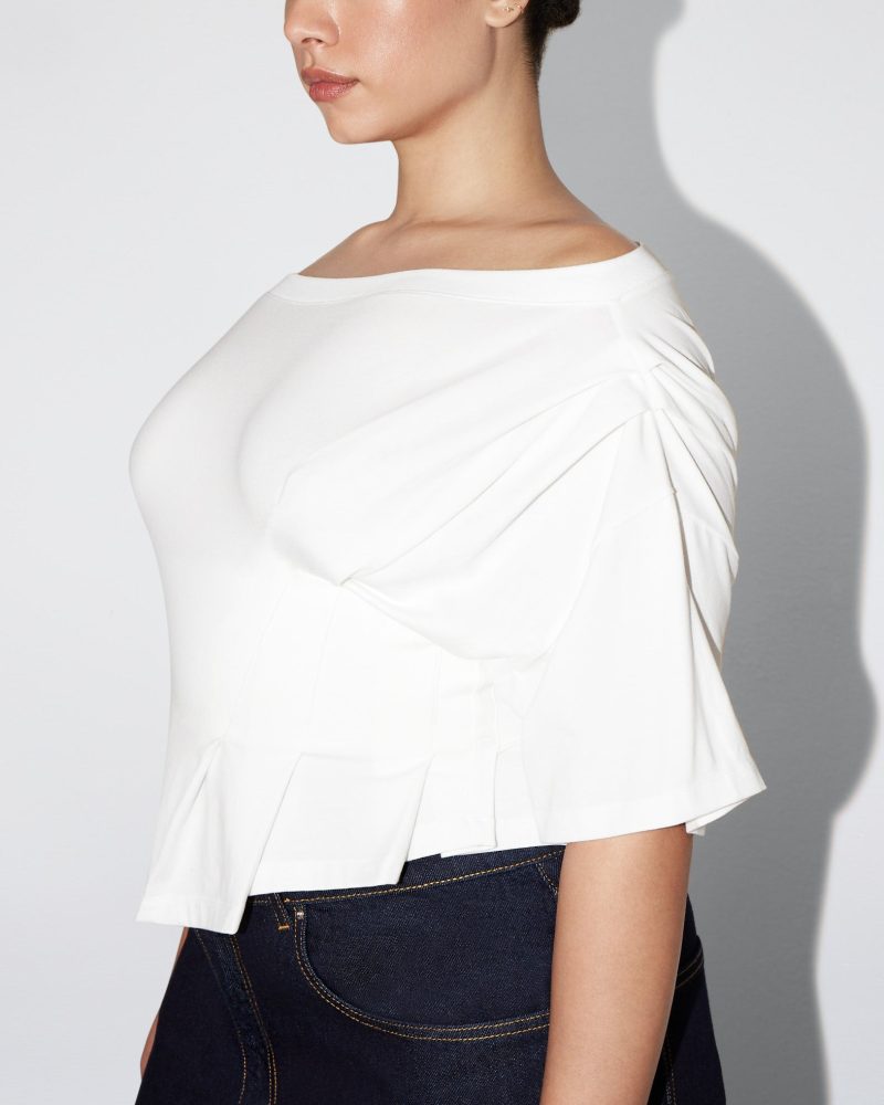 NATALIA LOW RISE DARK OFF THE SHOULDER PLEATED 0029