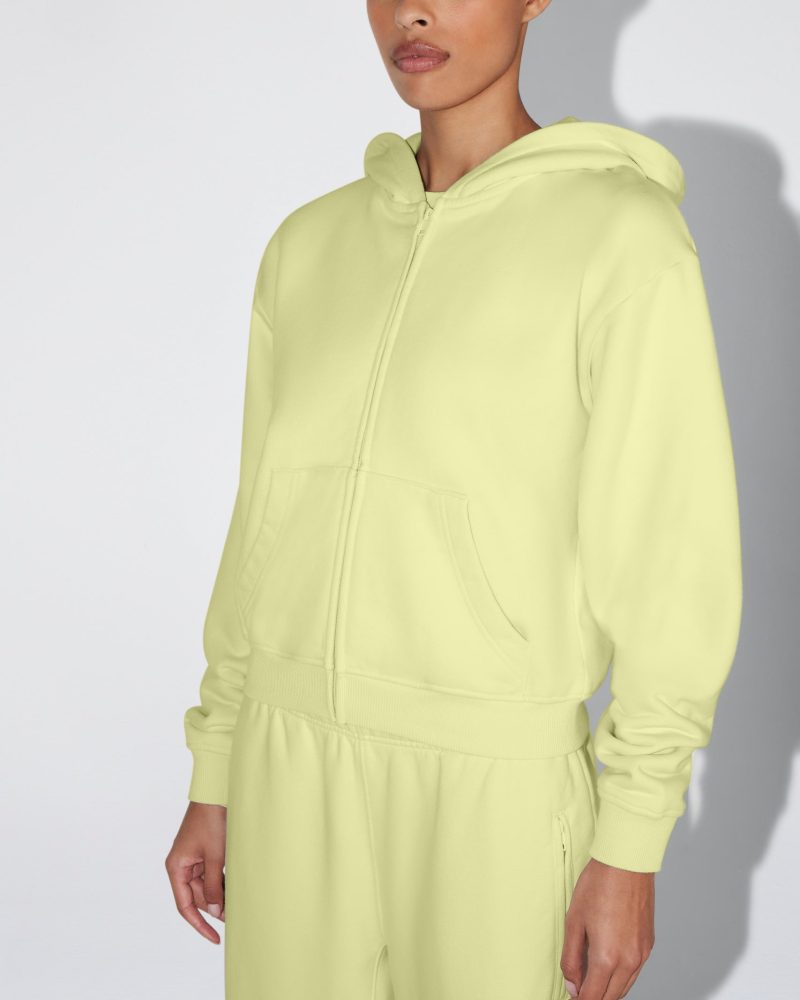 NATALIE JOGGER ECRU ZIP HOODIE LIMONCELLO 0002