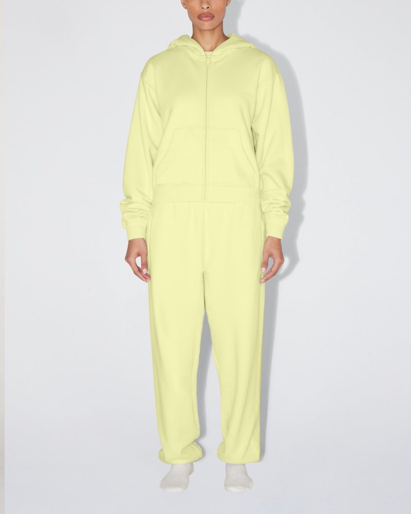 NATALIE JOGGER ECRU ZIP HOODIE LIMONCELLO 0014