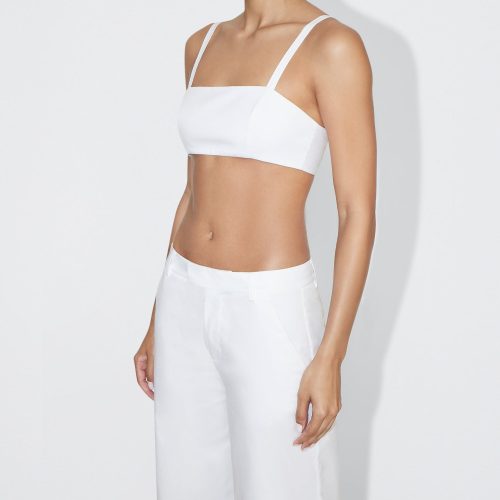 NATALIE POPLIN LOW RISE TROUSER WHITE POPLIN BRALETTE WHITE 0002