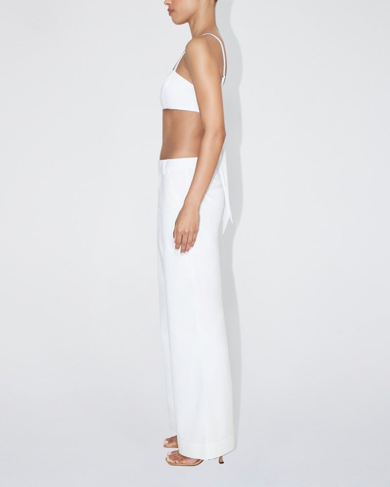 NATALIE POPLIN LOW RISE TROUSER WHITE POPLIN BRALETTE WHITE 0023