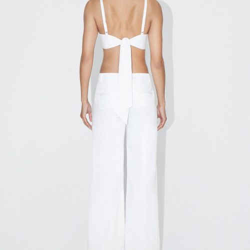 NATALIE POPLIN LOW RISE TROUSER WHITE POPLIN BRALETTE WHITE 0025