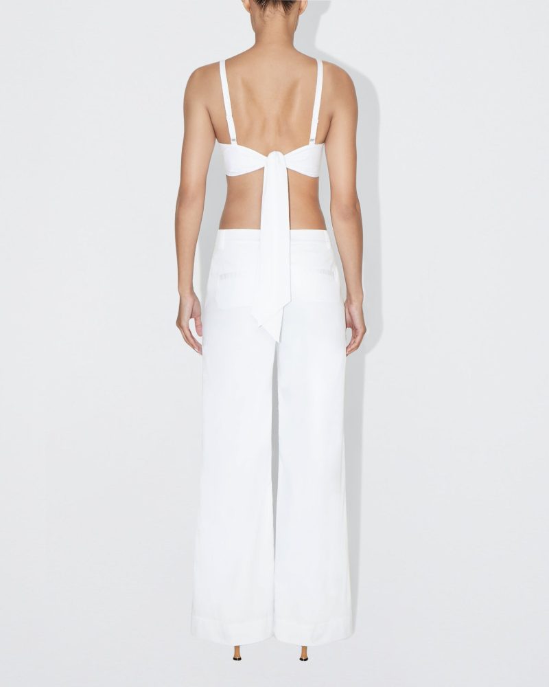 NATALIE POPLIN LOW RISE TROUSER WHITE POPLIN BRALETTE WHITE 0025