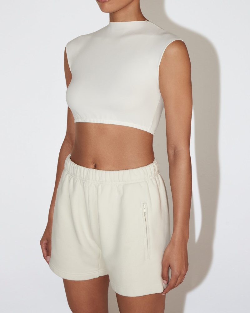 NATALIE SHORTS LONGER ECRU MICRO TEE ECRU 0018