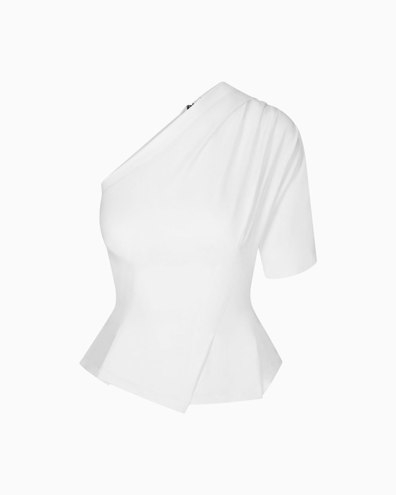 ONESHOULDERTAILORED WHITE