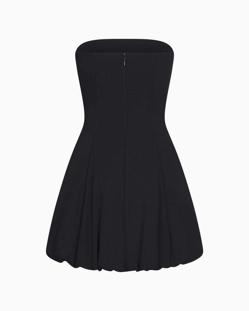 POPLIN BUBBLE MINI DRESS POPLIN BLACK B