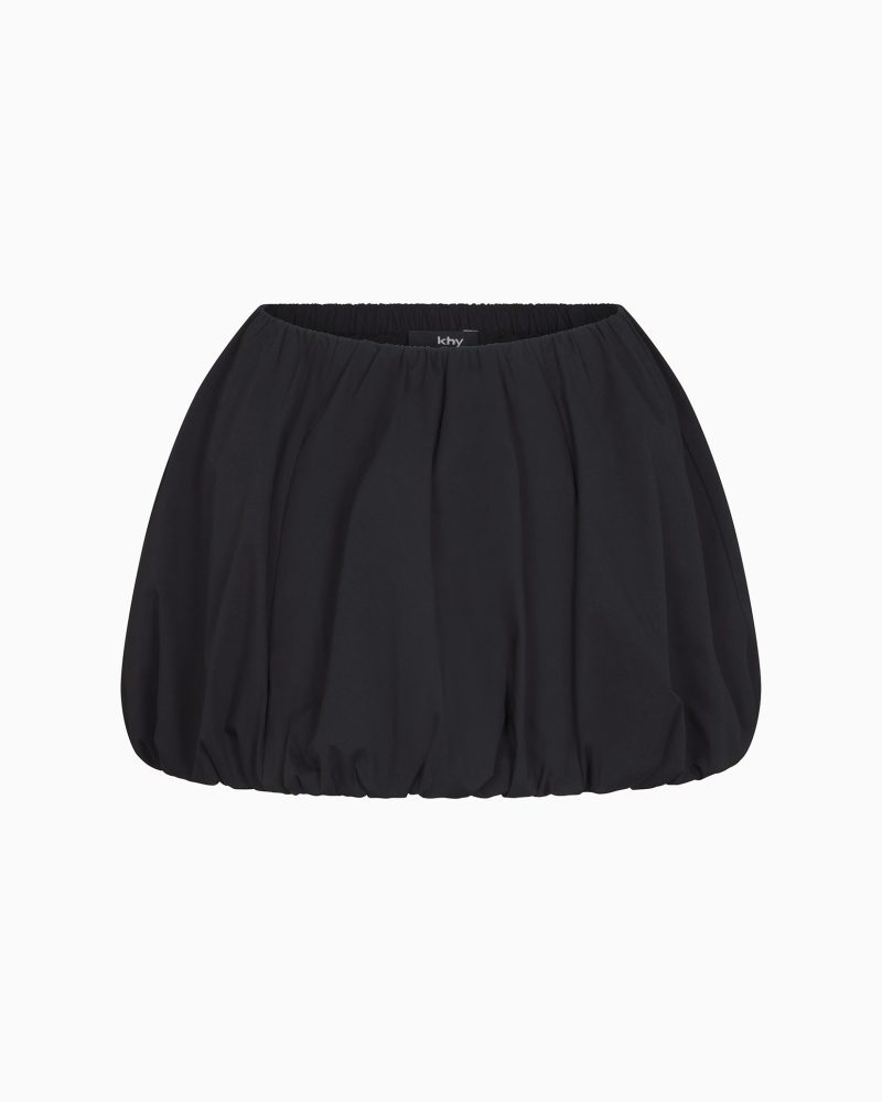 POPLIN BUBBLE MINI SKIRT POPLIN BLACK F